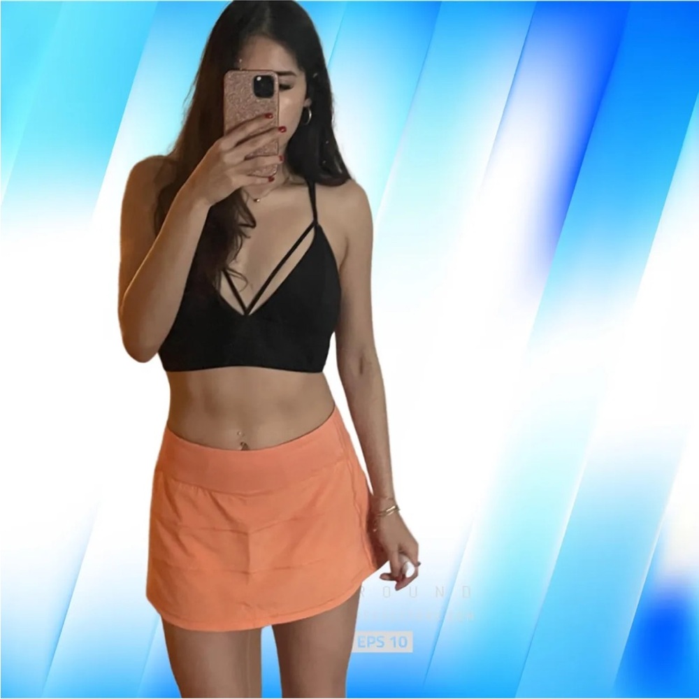 Lululemon Pace Rival Skirt Golden Apricot - Melon Peach Sz.6 Reg